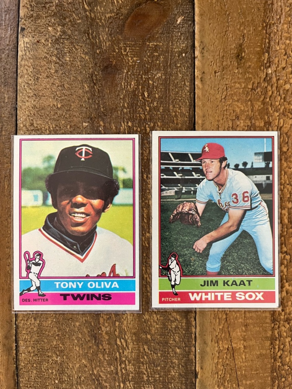 Topps Vintage 1976 Hall of Famers Tony Oliva & Jim Kaat